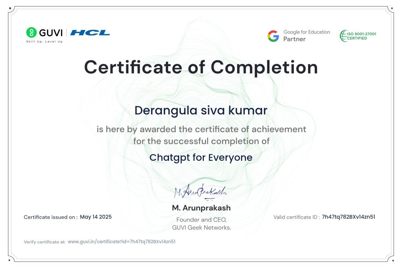 ChatGPT for Everyone certificate