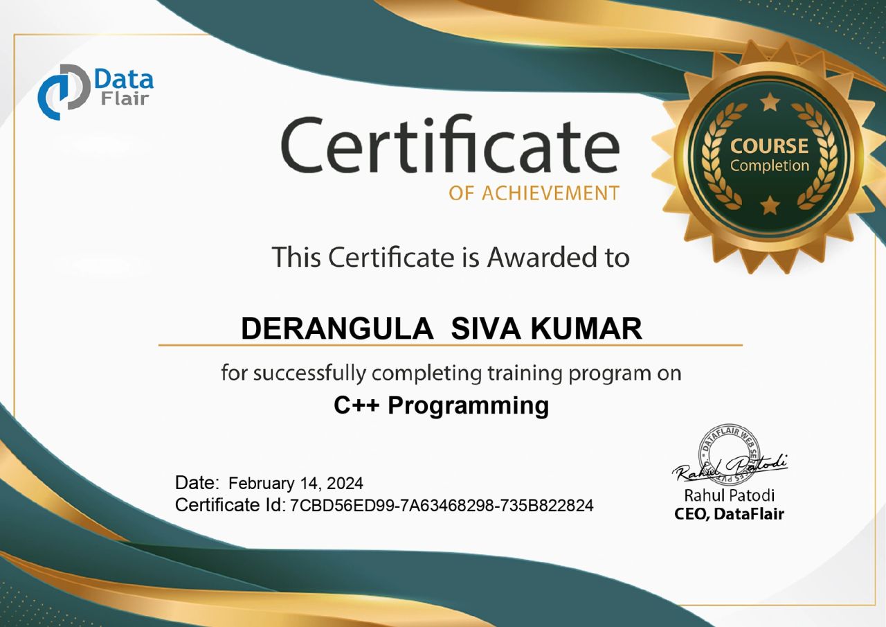 C++ Programming certificate
